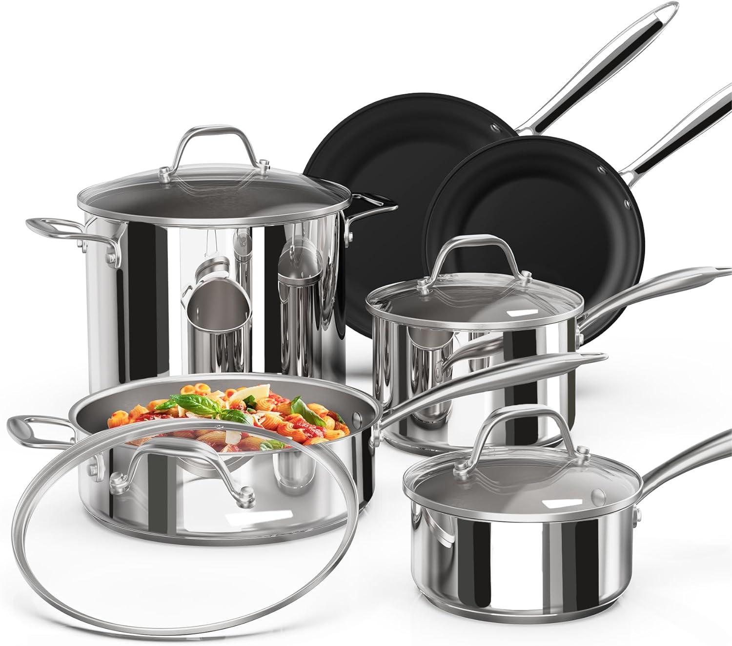 Ciwete 11-Piece Tri-Ply Stainless Steel Set